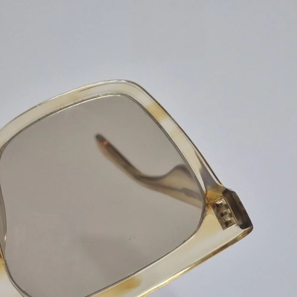 Celine Yellow  Clear Tortoiseshell Square Tinted Sunglasses Made In Italy - Picture 14 of 15